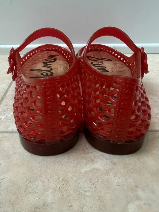 NWOB Sam Edelman Michaela Jelly Mary Jane Flat, Size 9M, Red Jelly - Picture 7 of 12